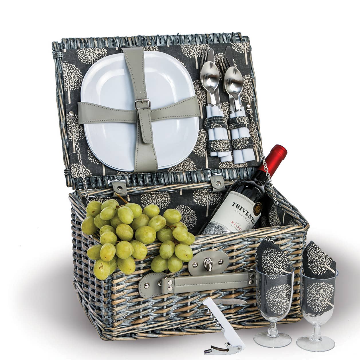 Boothbay 2 Person Picnic Basket Gray