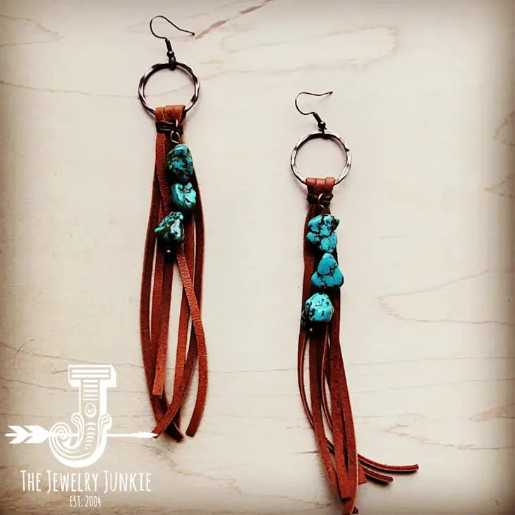 Multi Stone Turquoise Tassel Earring
