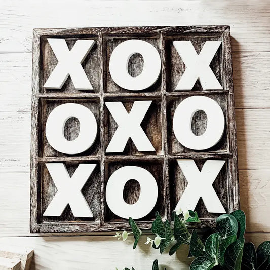 Wooden Tic Tac Toe Tabletop Game