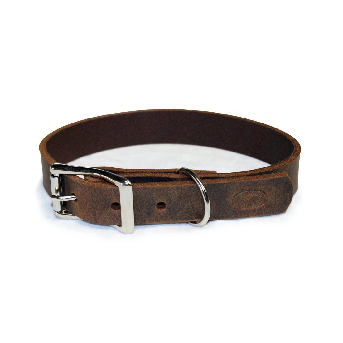 Dark Brown Thick Leather Dog Collar
