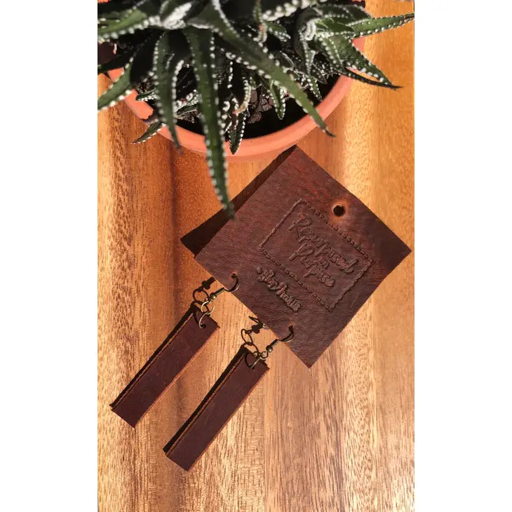 Leather Bar Earrings