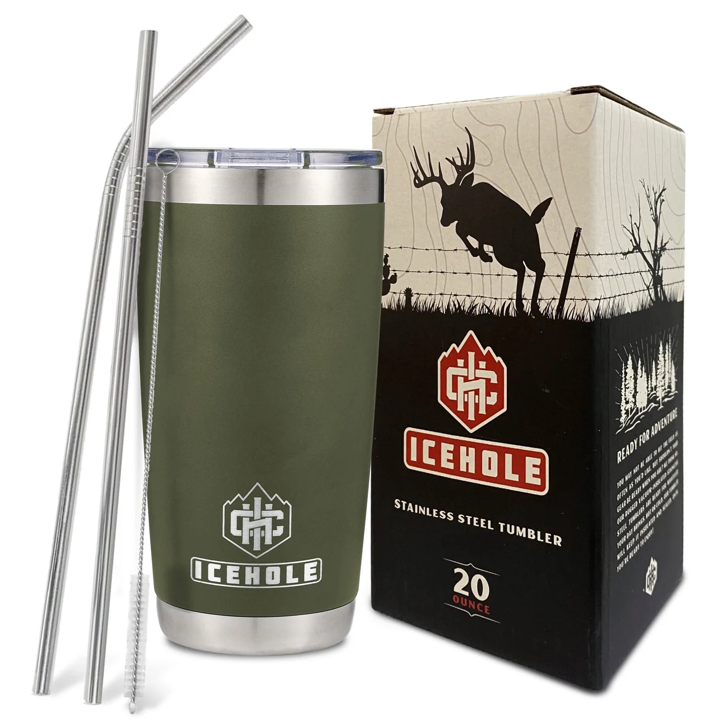 20 oz Tumbler & 3 Straw Package