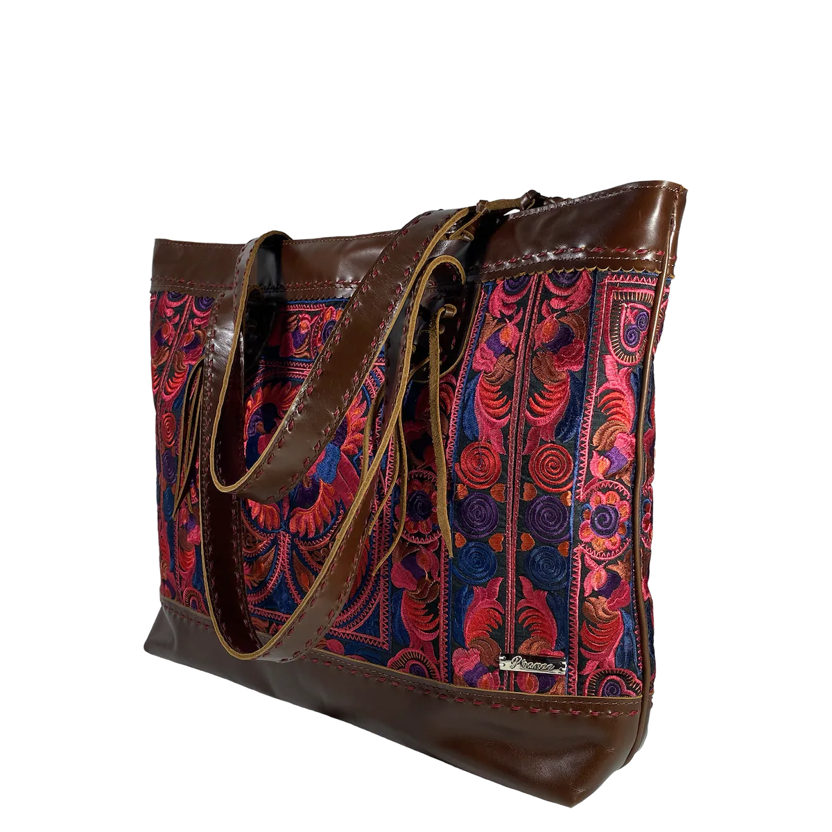 Phoenix “Sierra” Leather Tote Bag in Fire