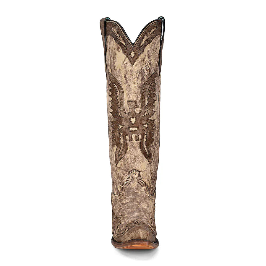 Corral LD Taupe/Brown Eagle Overlay Boot