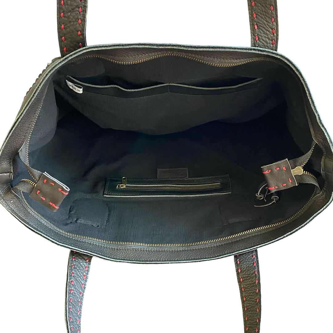 Phoenix “Sierra” Leather Tote Bag in Fire