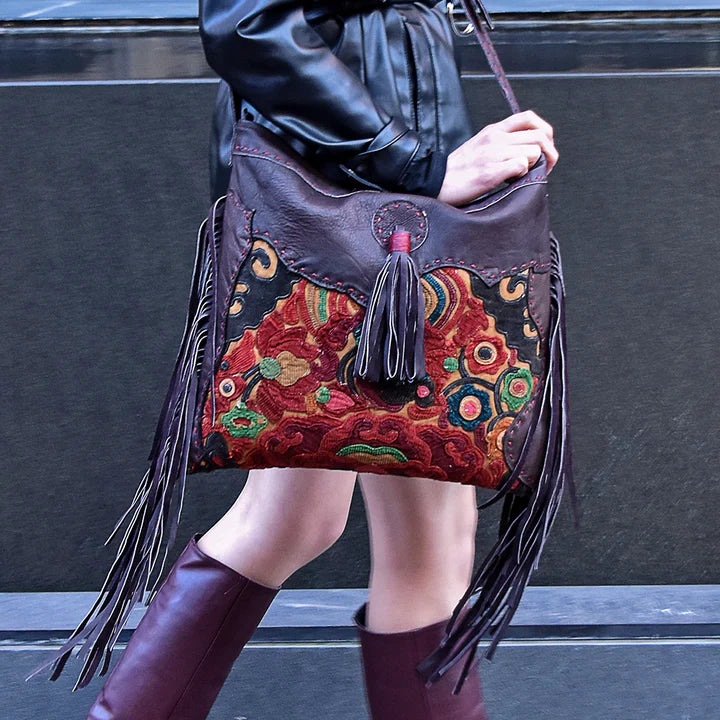 Brooklyn "Cameron" Tea Stained Leather Bag