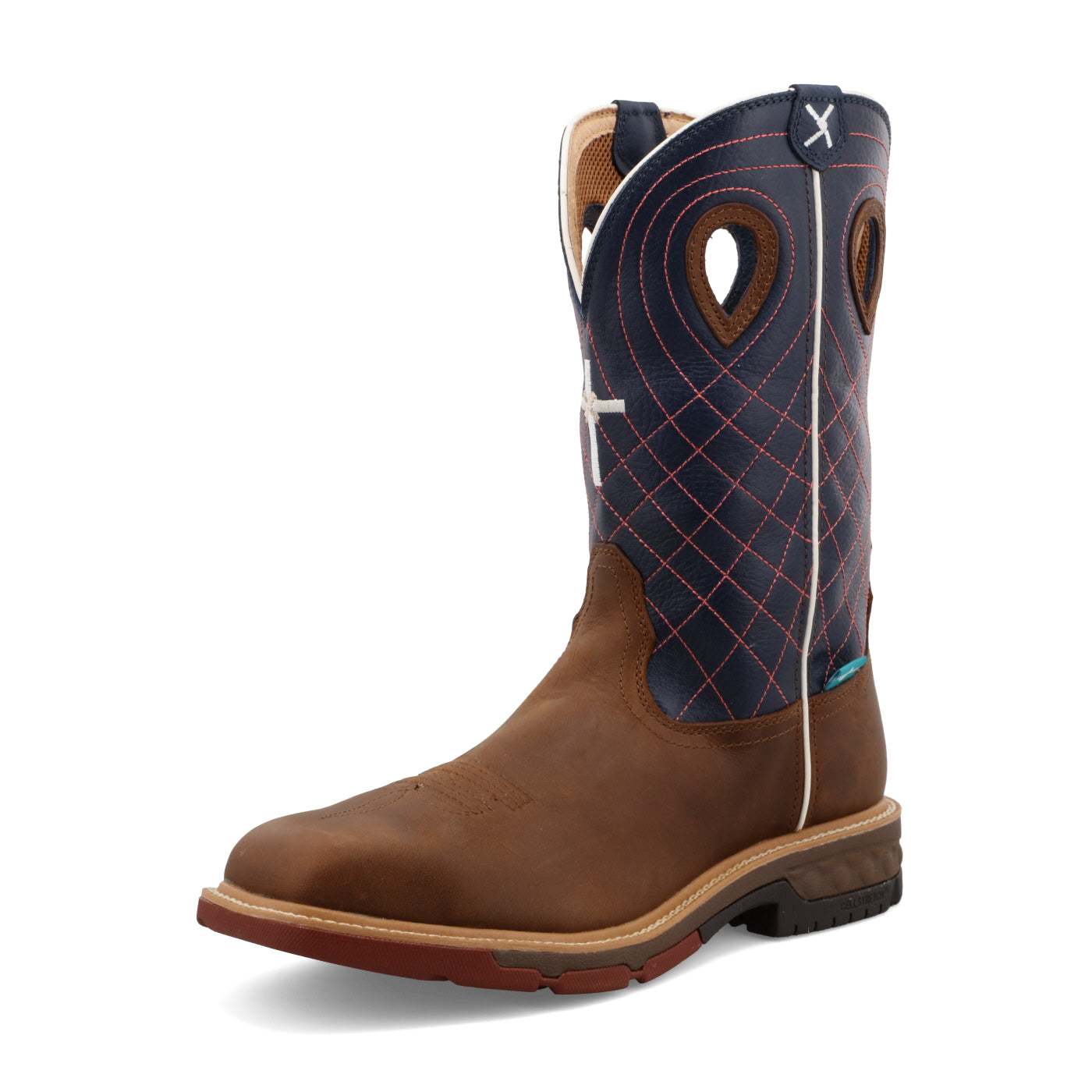 Twisted X Alloy Toe Western Work Boot - Mocha & Navy