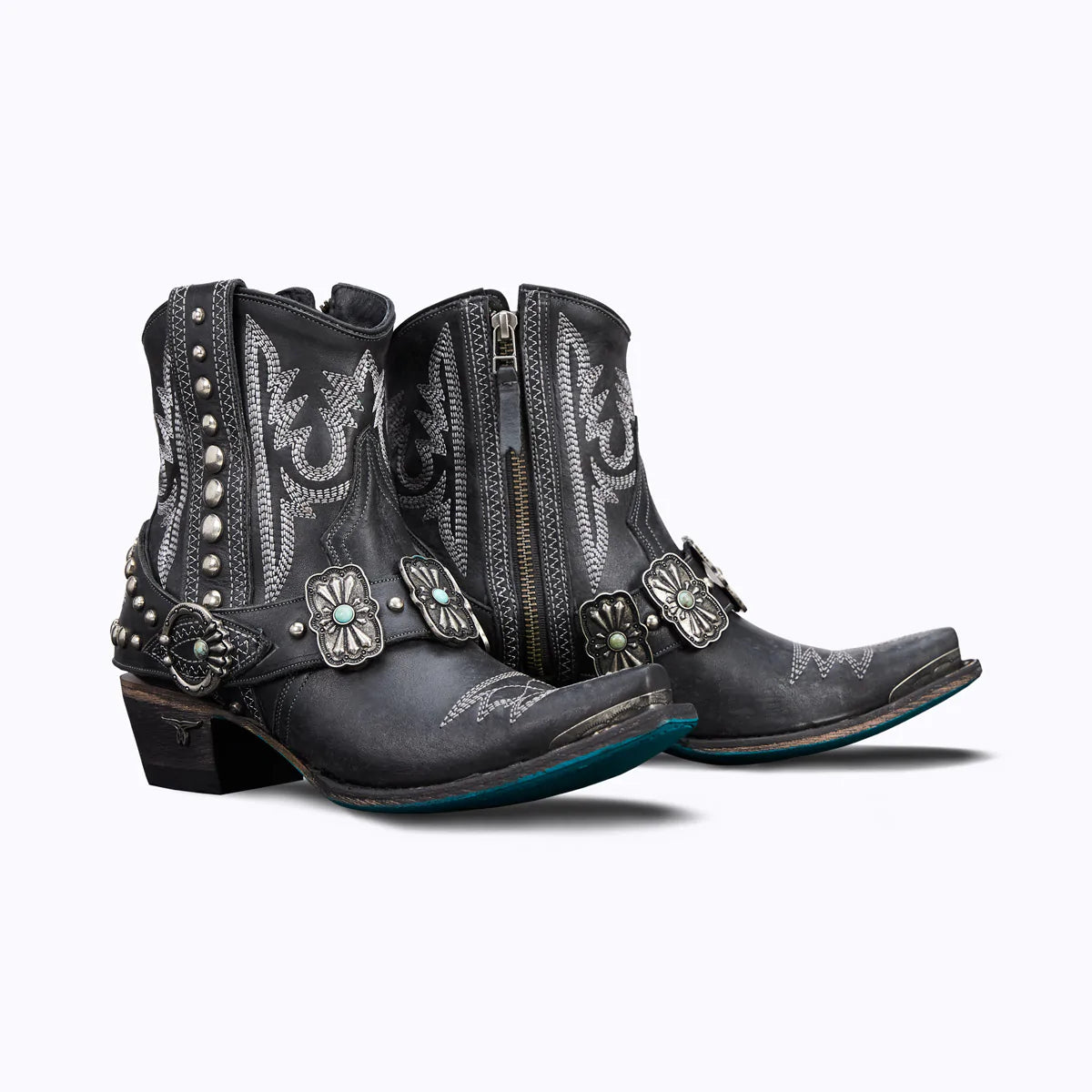 Lane Silver Mesa Bootie Jet Black