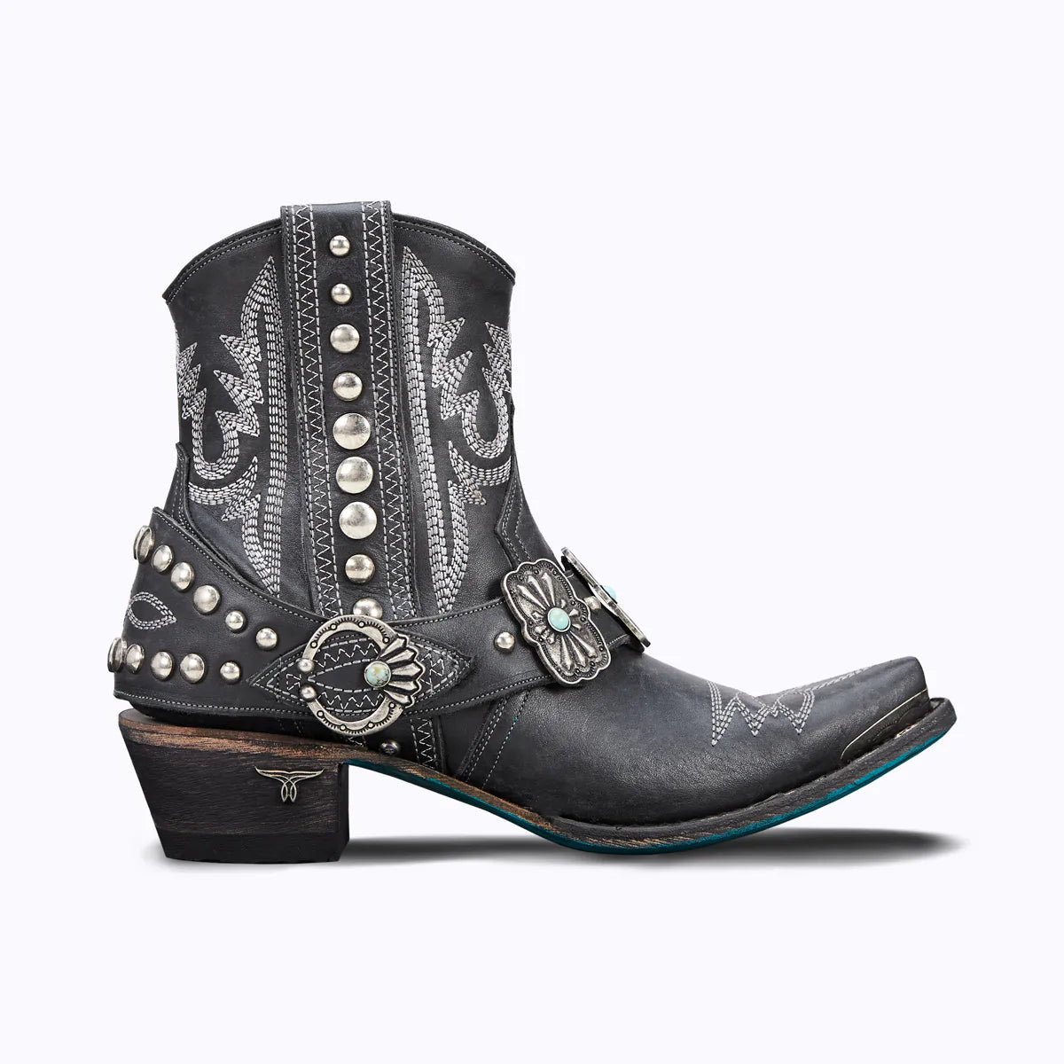 Lane Silver Mesa Bootie Jet Black