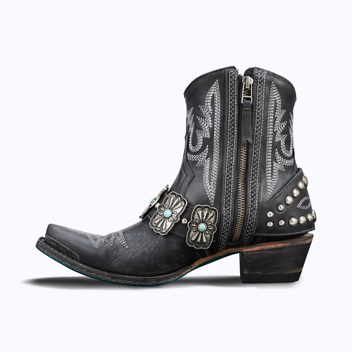 Lane Silver Mesa Bootie Jet Black