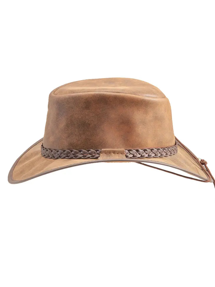 Leather Crushable Outback Hat