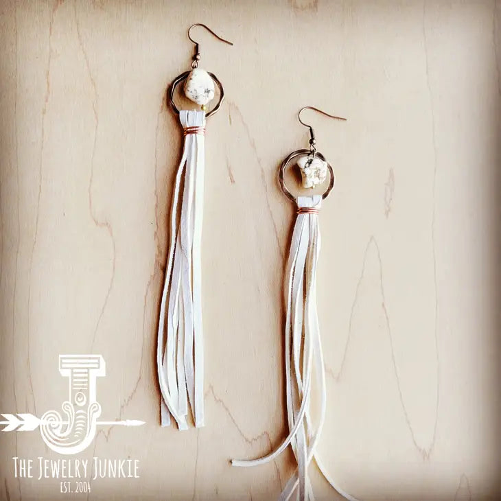 Turquoise Leather Drop Earring