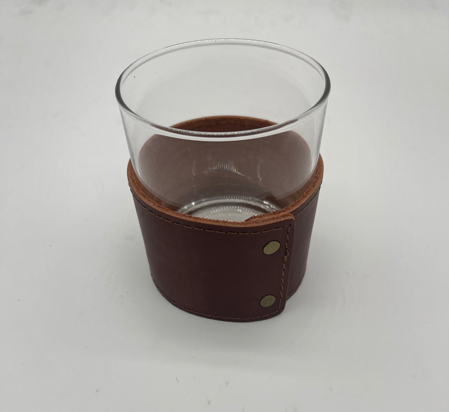 Leather Whiskey Glass with Leather Cuff