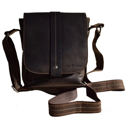 Mini Leather Messenger Bag - Brown