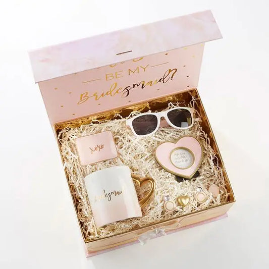 Pink & Gold Will You Be My Bridesmaid Kit Gift Box
