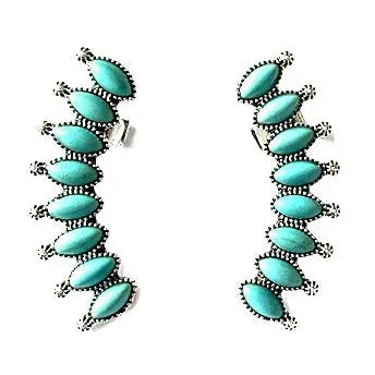 Turquoise Curved Bar Ear Cuff