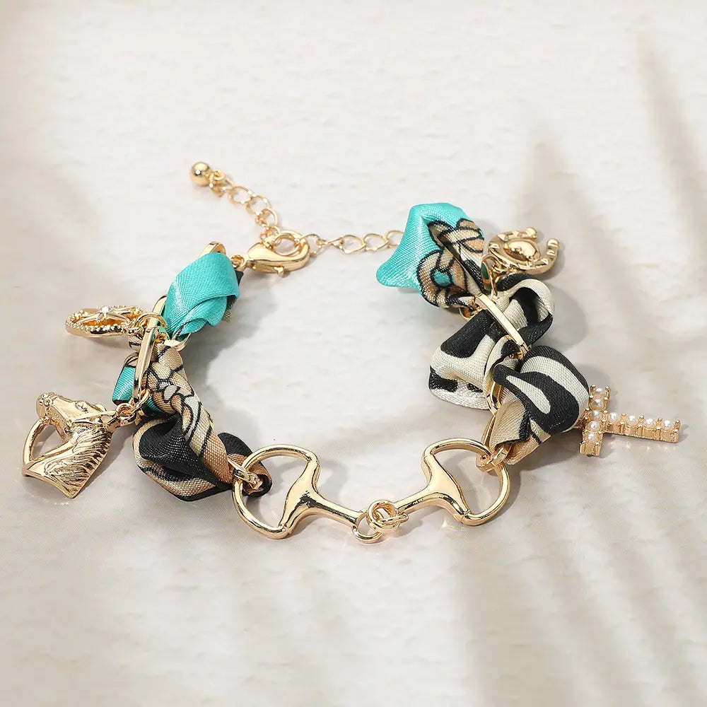 Horsebit Link Charm Bandana Bracelets
