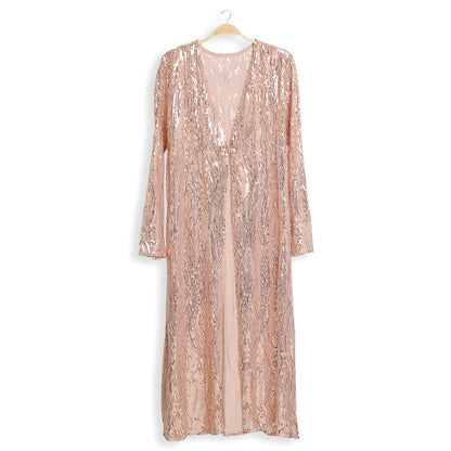 Sequin Long Cover-Up Kimono