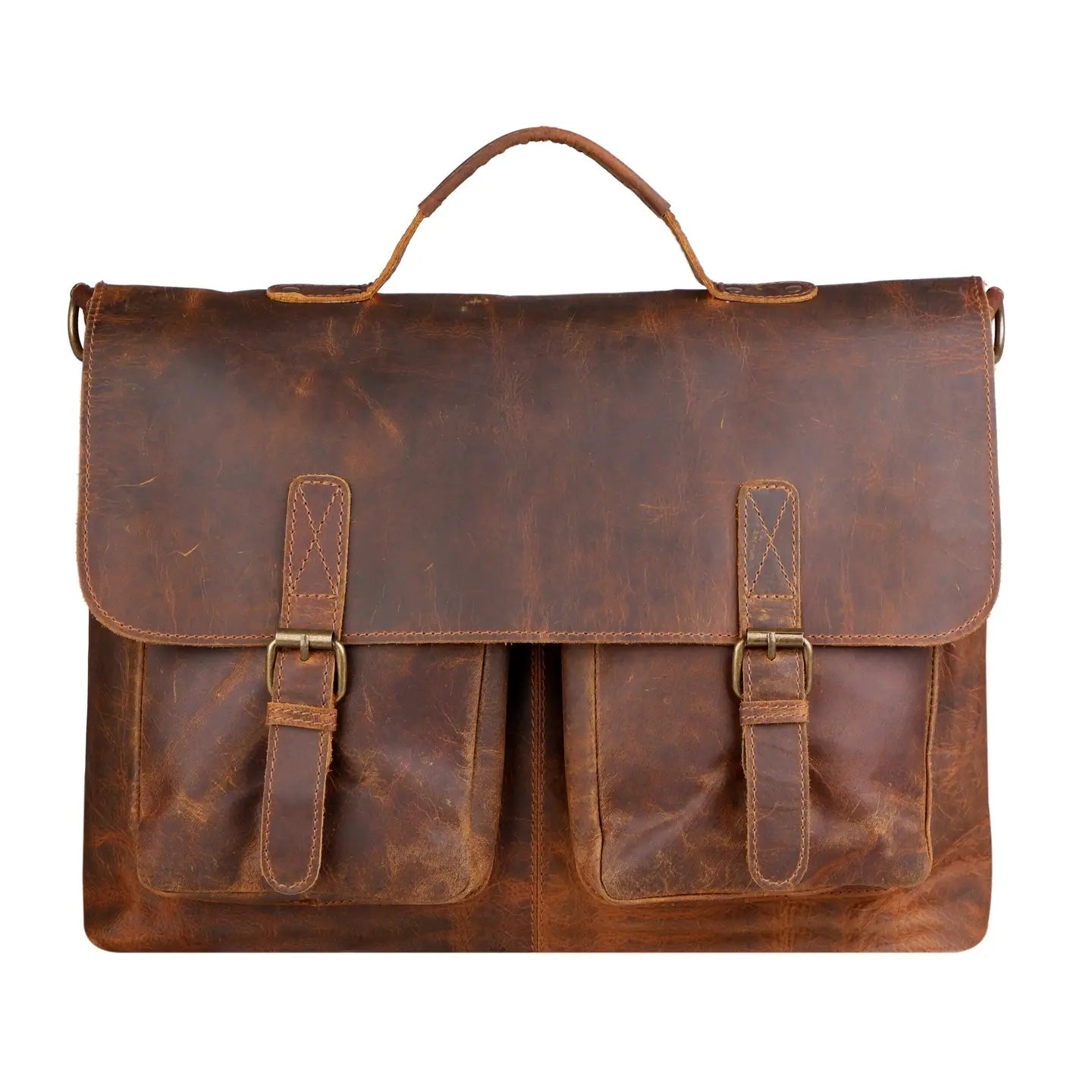 The Genuine Buffalo Leather Laptop Briefcase
