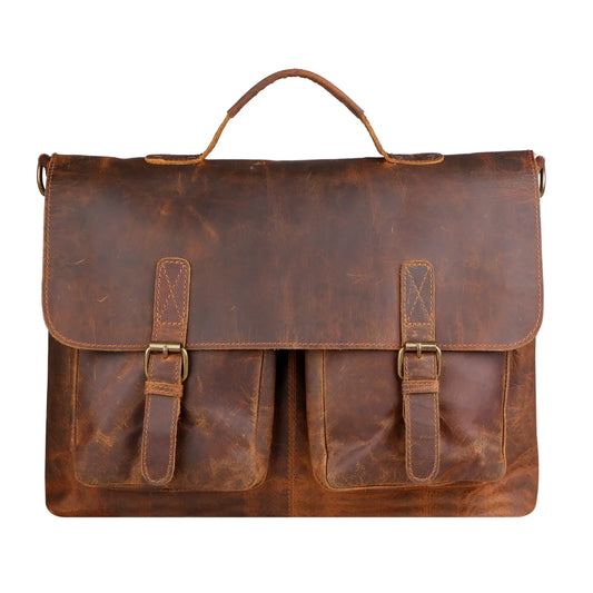 The Genuine Buffalo Leather Laptop Briefcase