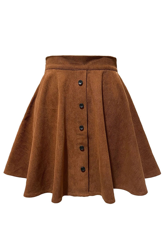 Corduroy High Waist Skirt