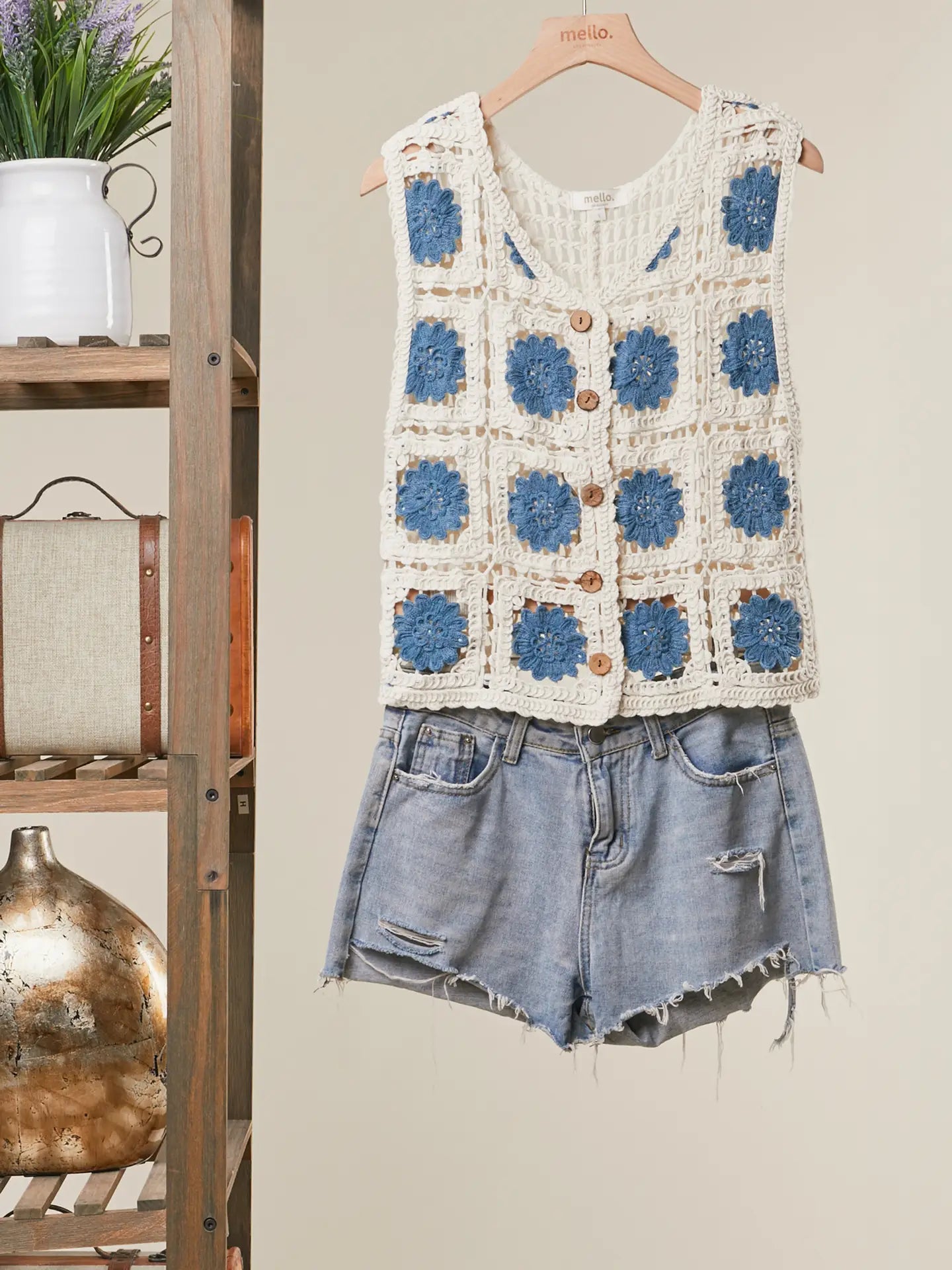 Crochet Floral Detail Tank Top