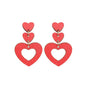 Valentine's Heart Wood Earrings