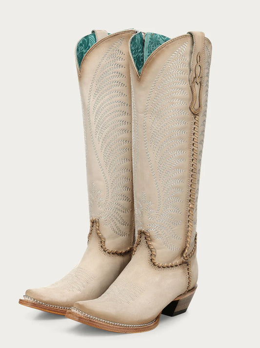 Corral LD Bone Embroidery & Woven Metallic Welt Boot