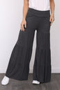 Solid Tiered Wide Leg Pants