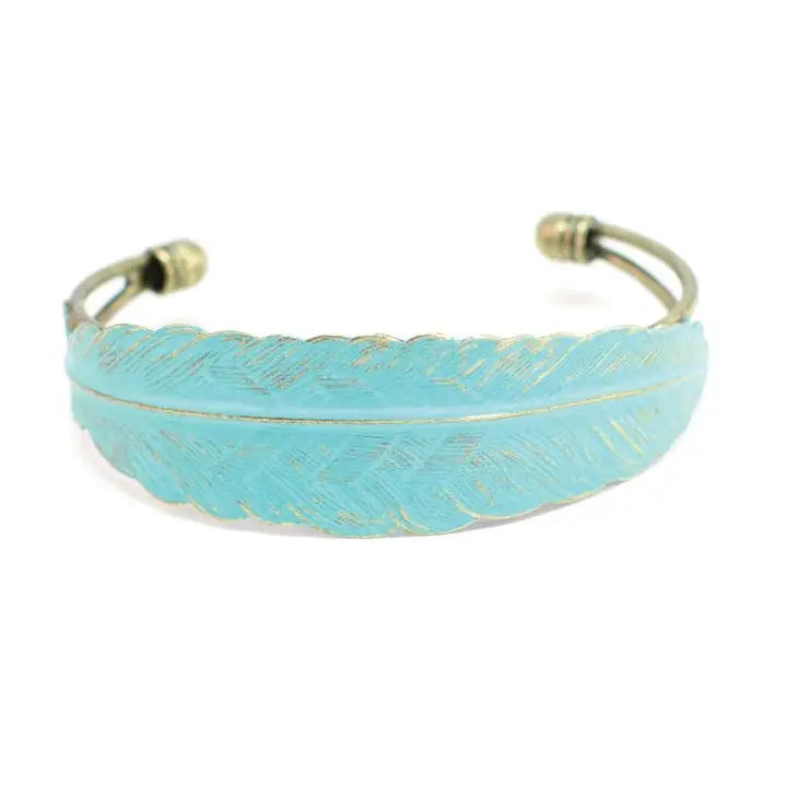 Feather Quill Cuff - Turquoise