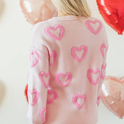 Heart Bubble Baggy Sweater