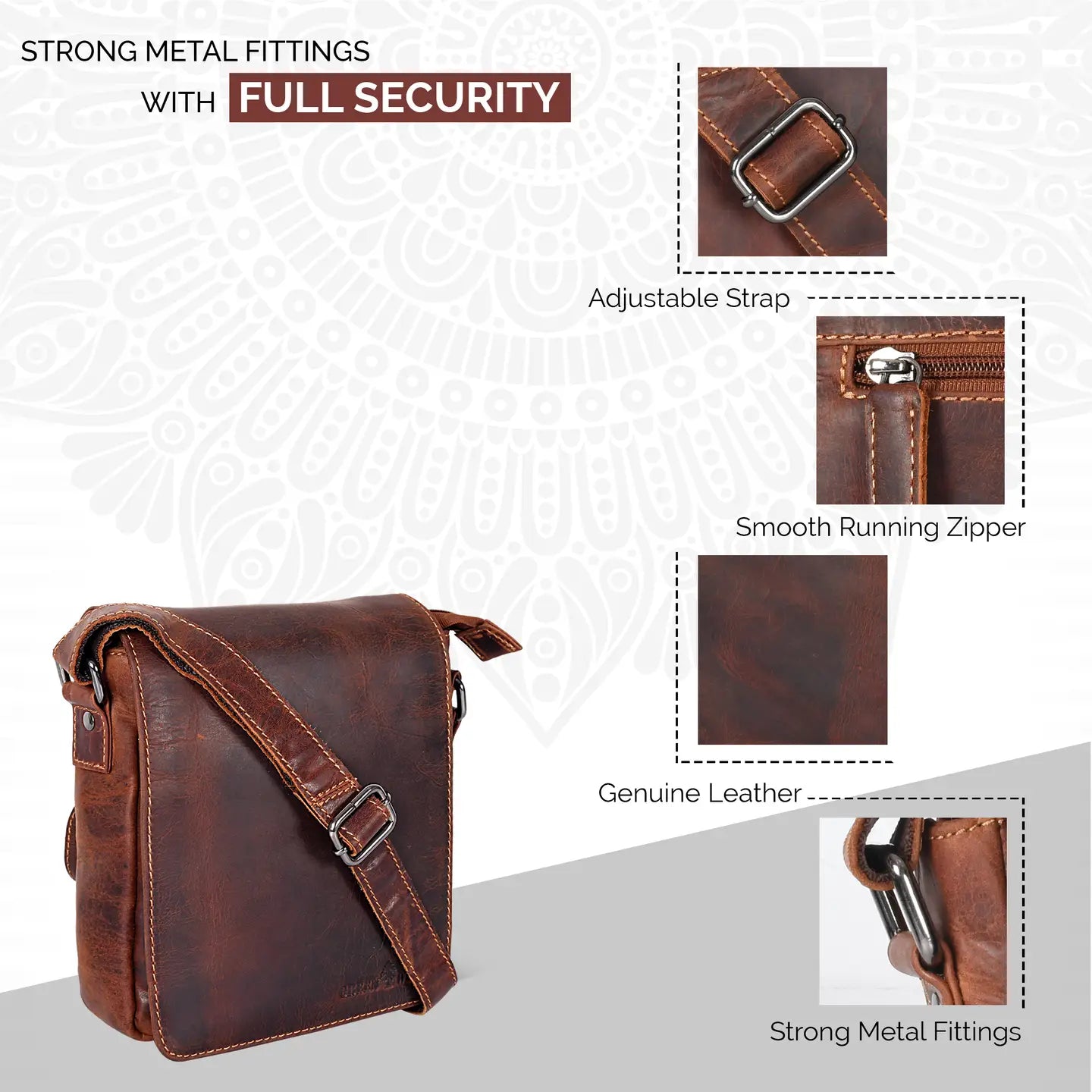 Mini Leather Shoulder Bag - Sandal