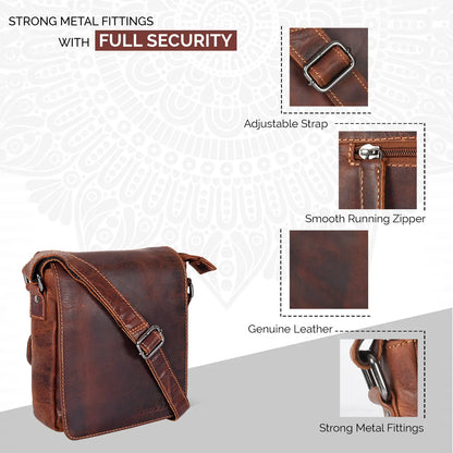 Mini Leather Shoulder Bag - Sandal