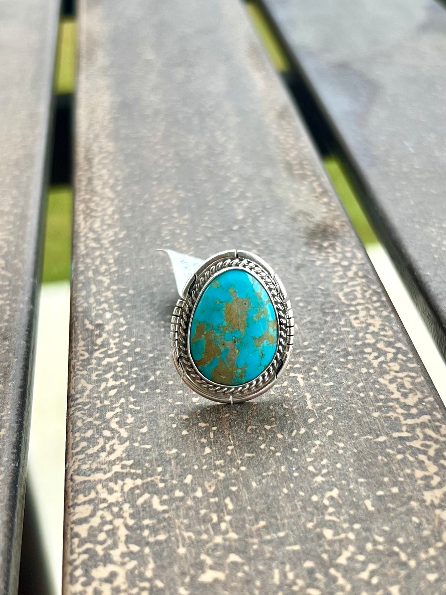 Donovan Skeet Navajo Kingman Turquoise Ring - Size 7