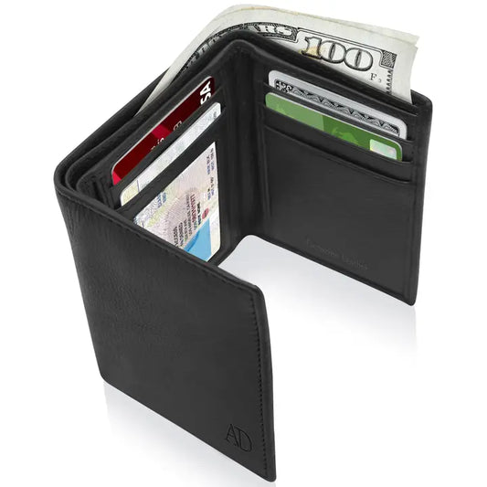 Genuine Leather Trifold Wallet RFID