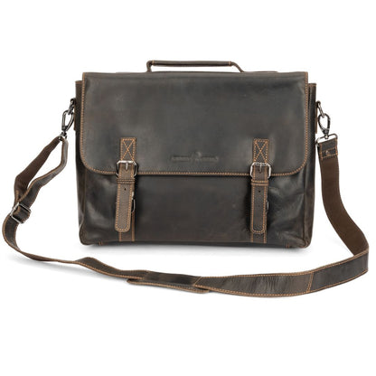Portland Leather Laptop Bag - Brown
