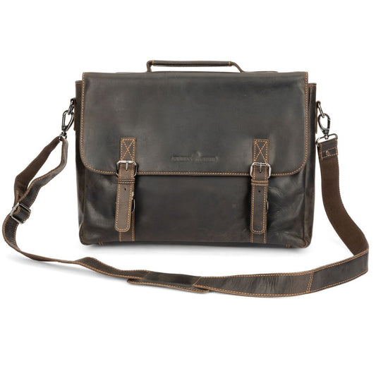 Portland Leather Laptop Bag - Brown