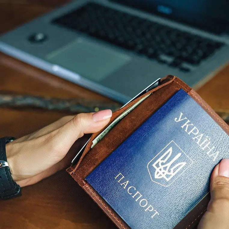 Leather Passport Cover w/ Pen Holder
