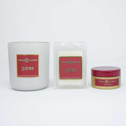 Circle E Travel Tin Leather Candle