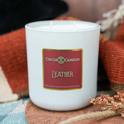 "Leather" Circle E 14 Oz Candle