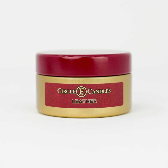 Circle E Travel Tin Leather Candle