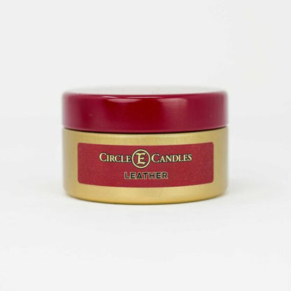 Circle E Travel Tin Leather Candle