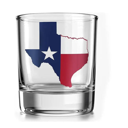 Texas Flag Whiskey Glass