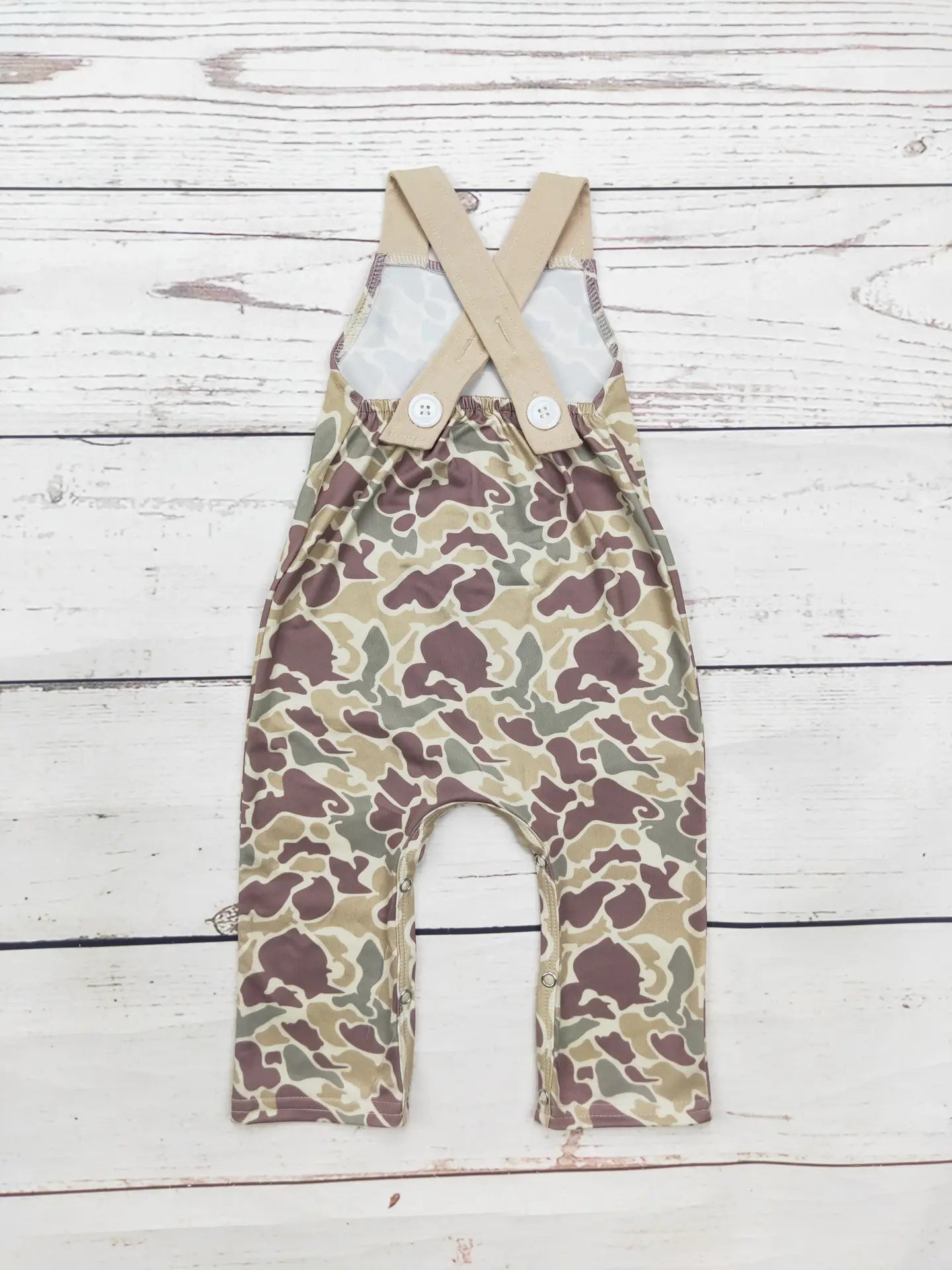 Baby Boy Camouflage Deer Applique Jumpsuit