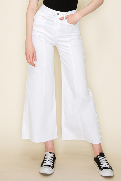 Wide Leg Off White Denim Pant