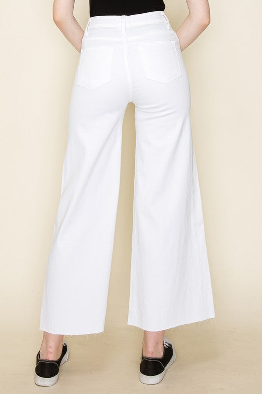 Wide Leg Off White Denim Pant