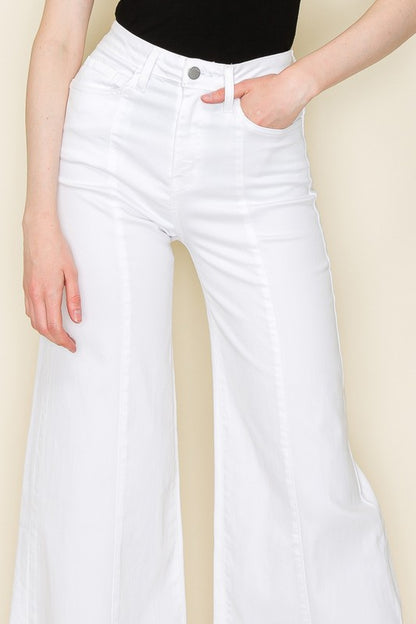 Wide Leg Off White Denim Pant