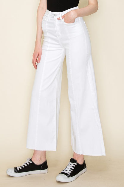 Wide Leg Off White Denim Pant