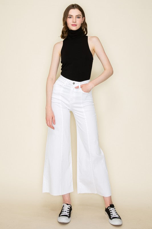 Wide Leg Off White Denim Pant