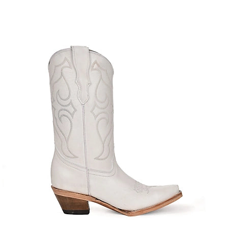 Corral Teen White Embroidered Boot